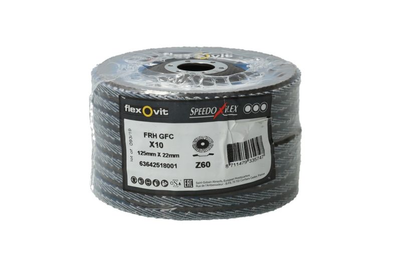 Flexovit Speedoflex lamellrondell konisk K60 125 x 22 mm – 10 stk