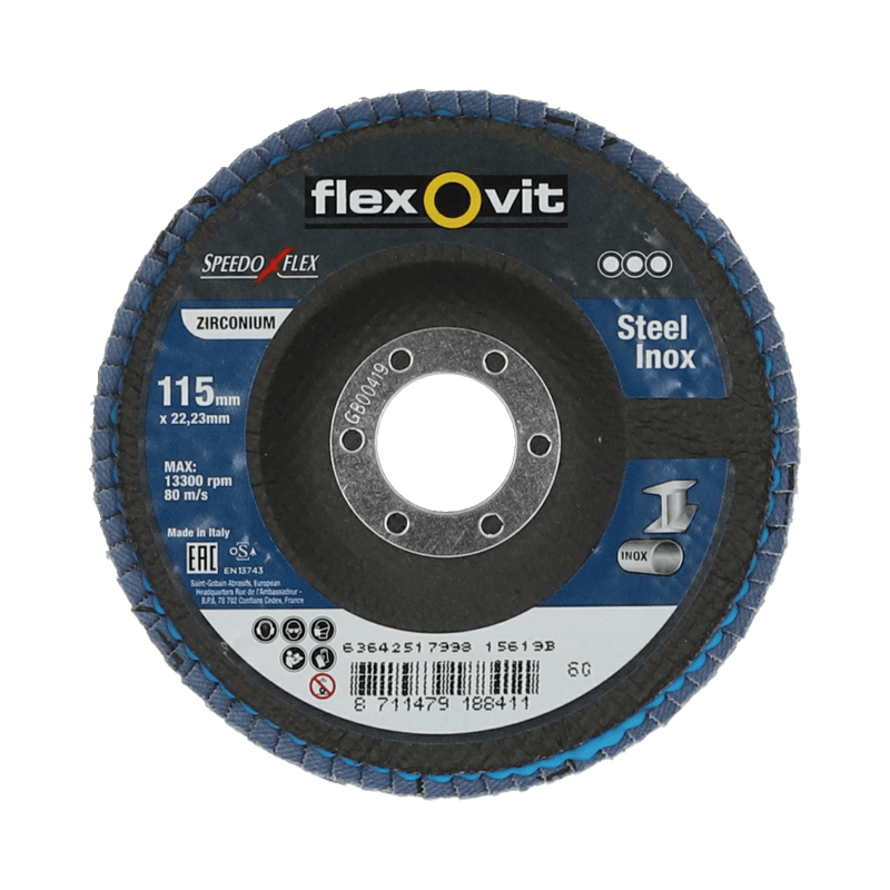 Flexovit Speedoflex lamellrondell konisk K40 125 x 22,23 mm – 10 stk